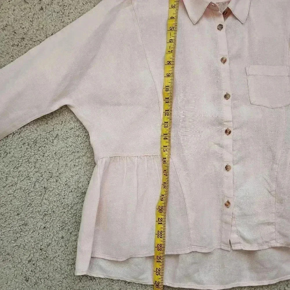 Anthropologie Holding Horses McKenzie Linen Blouse Pink Size XS - Picture 10 of 11